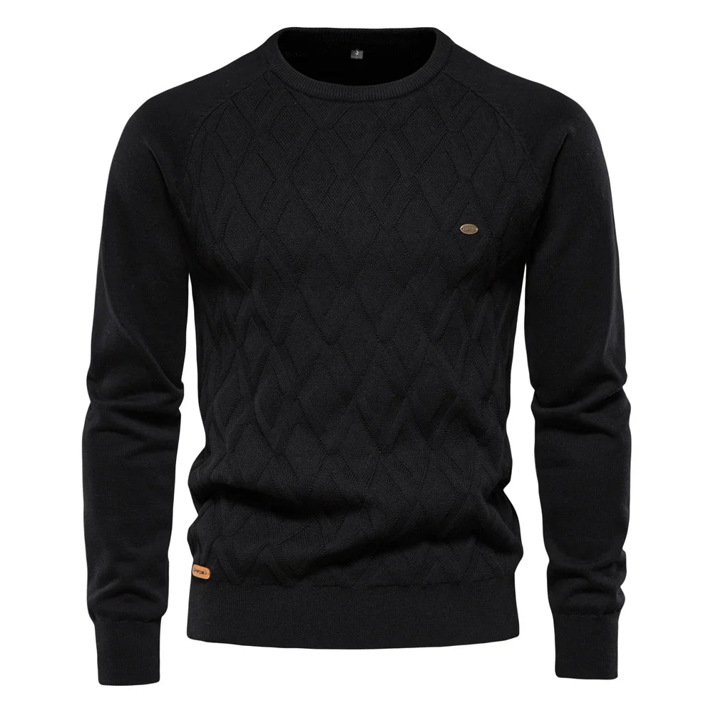 Kursava™ | Men's Sweater With Checkered Design