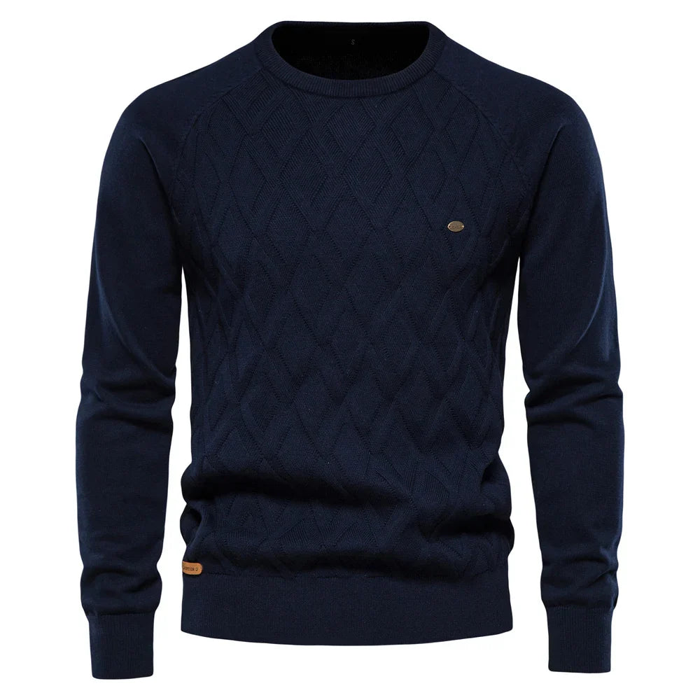 Kursava™ | Men's Sweater With Checkered Design